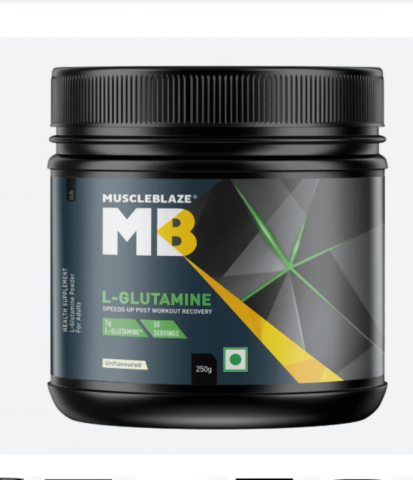 MB Glutamine Unflavoured 250gms MuscleBlaze L-Glutamine